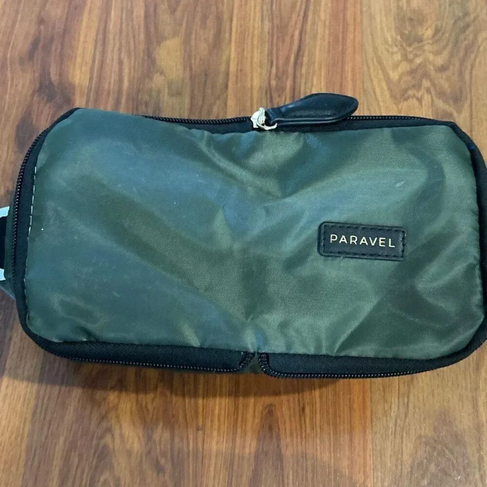 Paravel Blade fold up olive green soft men's toiletry bag travel bag valet